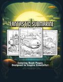 Fantastic Submarine 30 Pages Printable Coloring Book