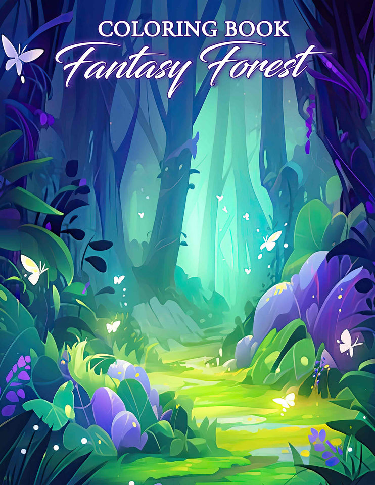 Fantasy Forest 30 Pages Printable Coloring Book