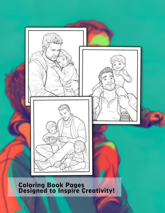 Father's Day 30 Pages Printable Coloring Book