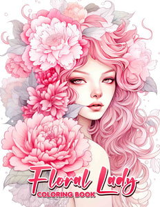 Floral Lady 30 Pages Printable Coloring Book