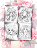 Floral Lady 30 Pages Printable Coloring Book