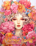 Floral Lady 30 Pages Printable Coloring Book