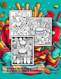 Doodle Food 30 Pages Printable Coloring Book