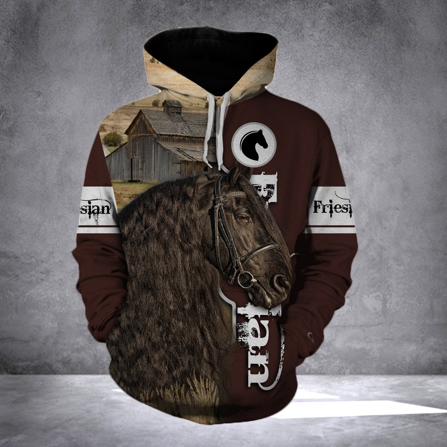 Black Friesian Horse All Over Print Hoodie Shirt  Hoodie Hoodie