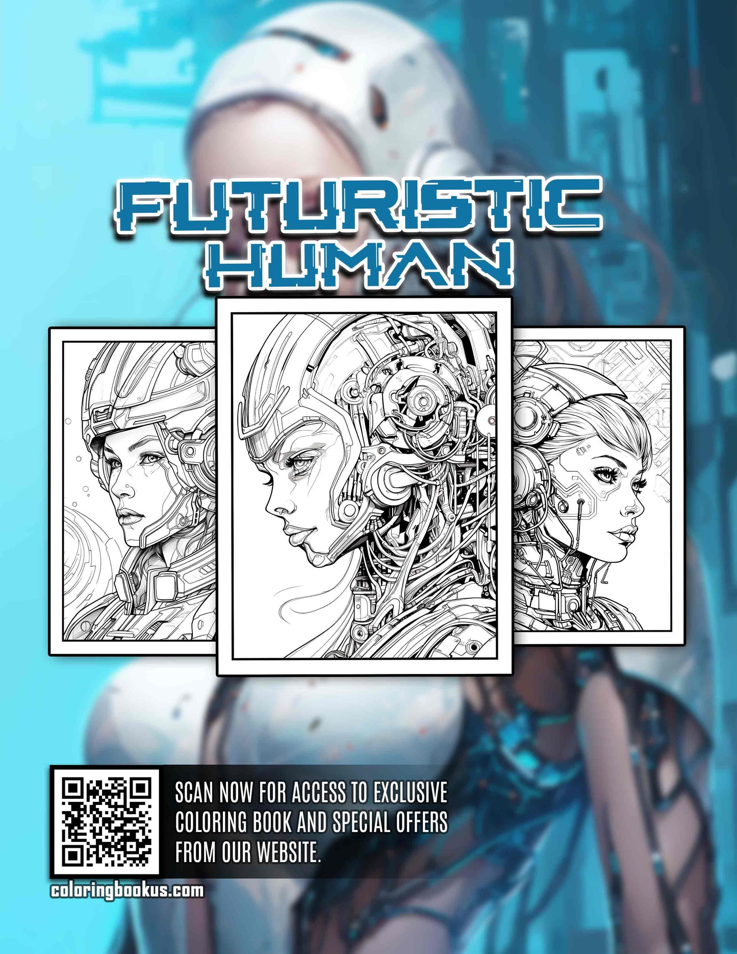 Futuristic Human 30 Pages Printable Coloring Book