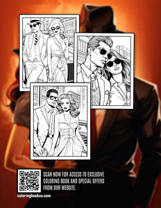 Gangster Couples 30 Pages Printable Coloring Book