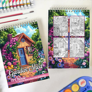 Garden Shed  Coloring Book Spiral Bound for Adult