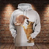 German Shepherd Take My Hand All Over Gift Print Unisex Hoodie Dog Lover Gifts