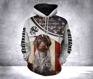 German Wirehaired dog flag all over print hoodie shirt quote All I care about is German Wirehaired and like maybe 3 people and food- IPH585