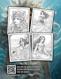 Goddess Of The Sea 30 Pages Printable Coloring Book