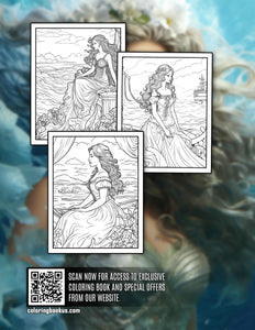 Goddess Of The Sea 30 Pages Printable Coloring Book