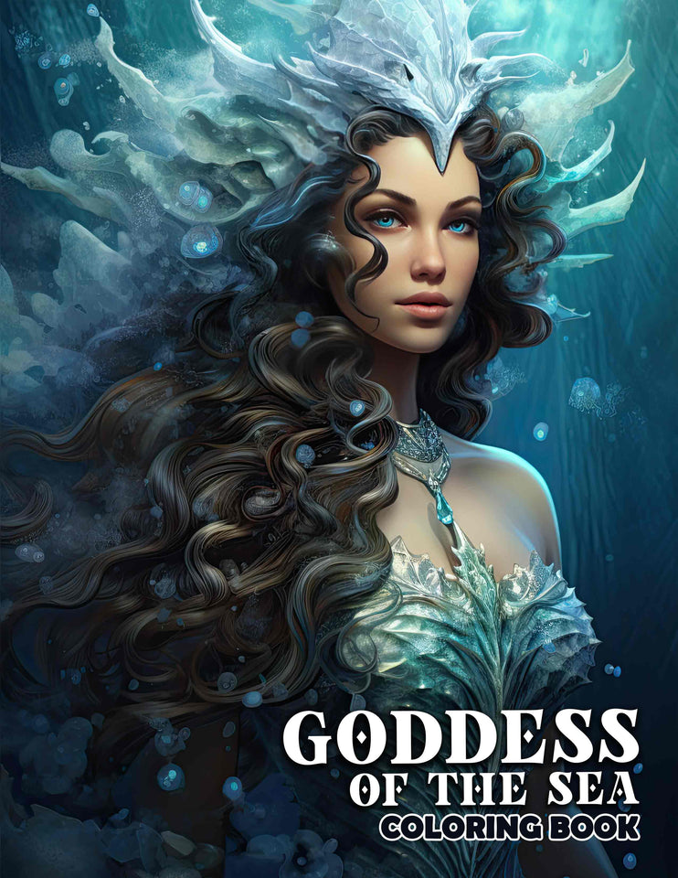 Goddess Of The Sea 30 Pages Printable Coloring Book