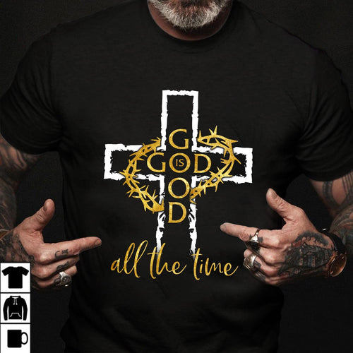 Golden thorn crow, God is good all the time - Jesus Apparel