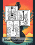 Guitar 30 Pages Printable Coloring Book