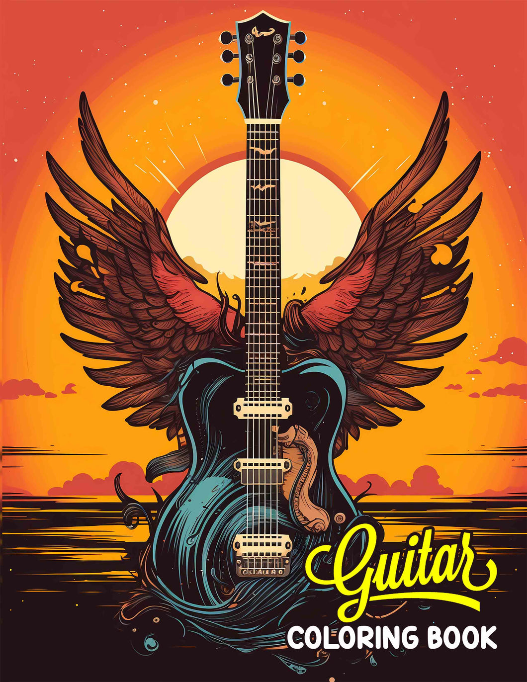 Guitar 30 Pages Printable Coloring Book