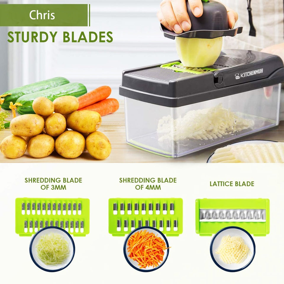 Multifunctional Vegetable Cutter Shredders Slicer With Basket Fruit Potato Chopper Carrot Grater Slicer For Kitchen