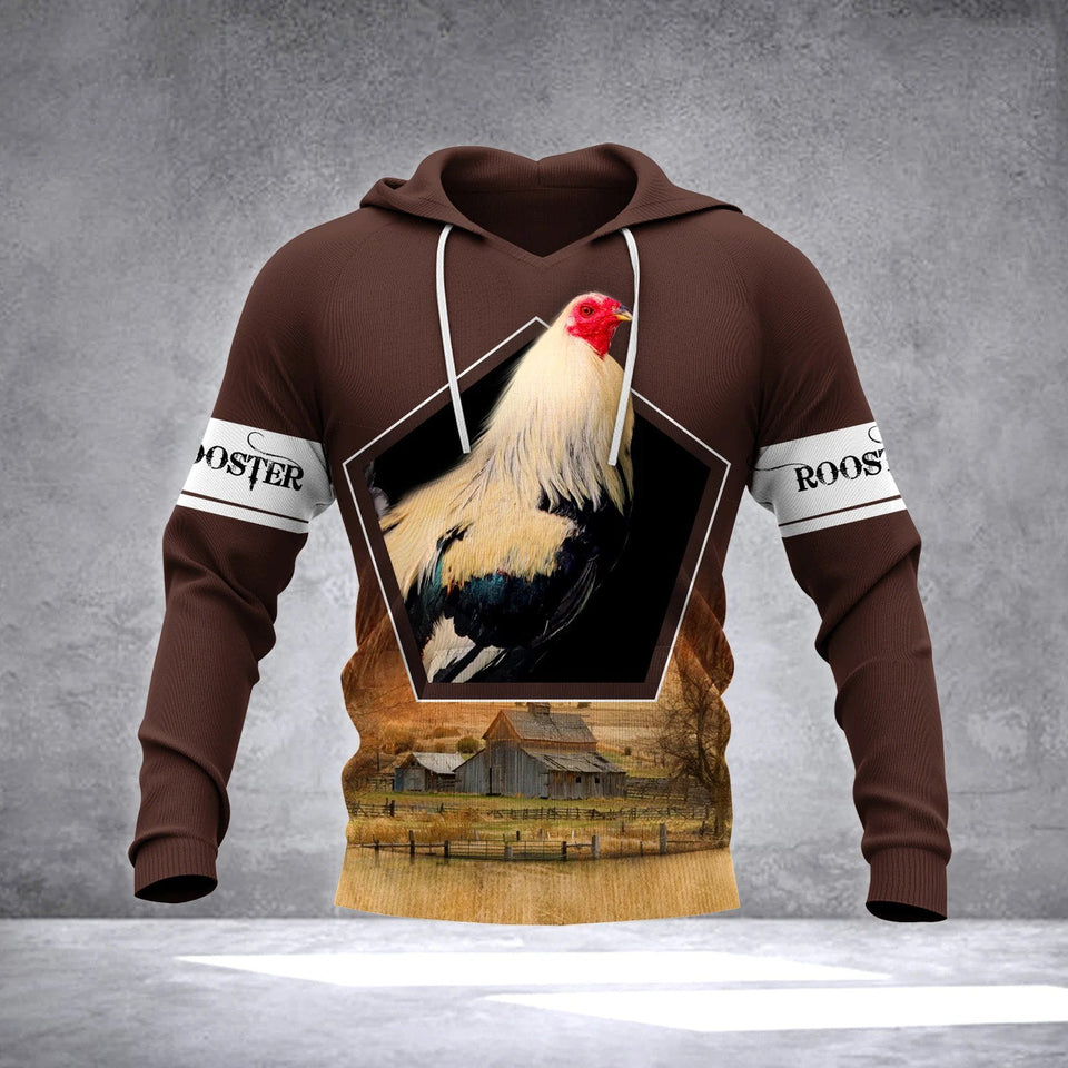 Animal Gifts Rooster Gifts Rooster Brown Unisex Hoodie