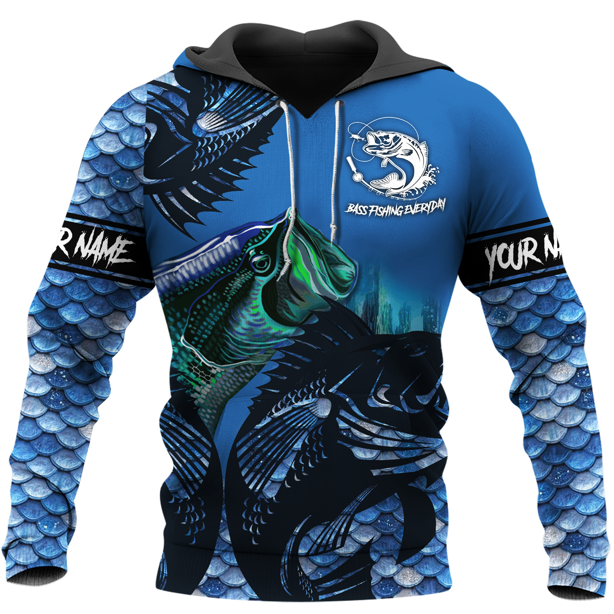 Fishing Gifts Winter Bass Fishing Personalized Unisex Hoodie