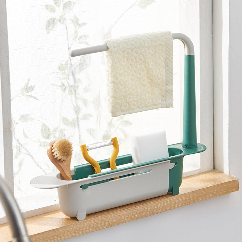 Kitchen Sink Organizer Sponge Soap Dish Sink Drain Rack Storage Basket Kitchen Gadgets Accessories Tool