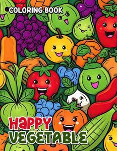 Happy Vegetable 30 Pages Printable Coloring Book