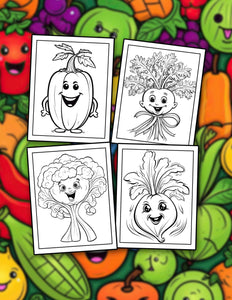 Happy Vegetable 30 Pages Printable Coloring Book