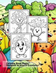 Happy Vegetable 30 Pages Printable Coloring Book