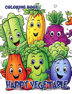 Happy Vegetable 30 Pages Printable Coloring Book