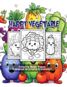 Happy Vegetable 30 Pages Printable Coloring Book