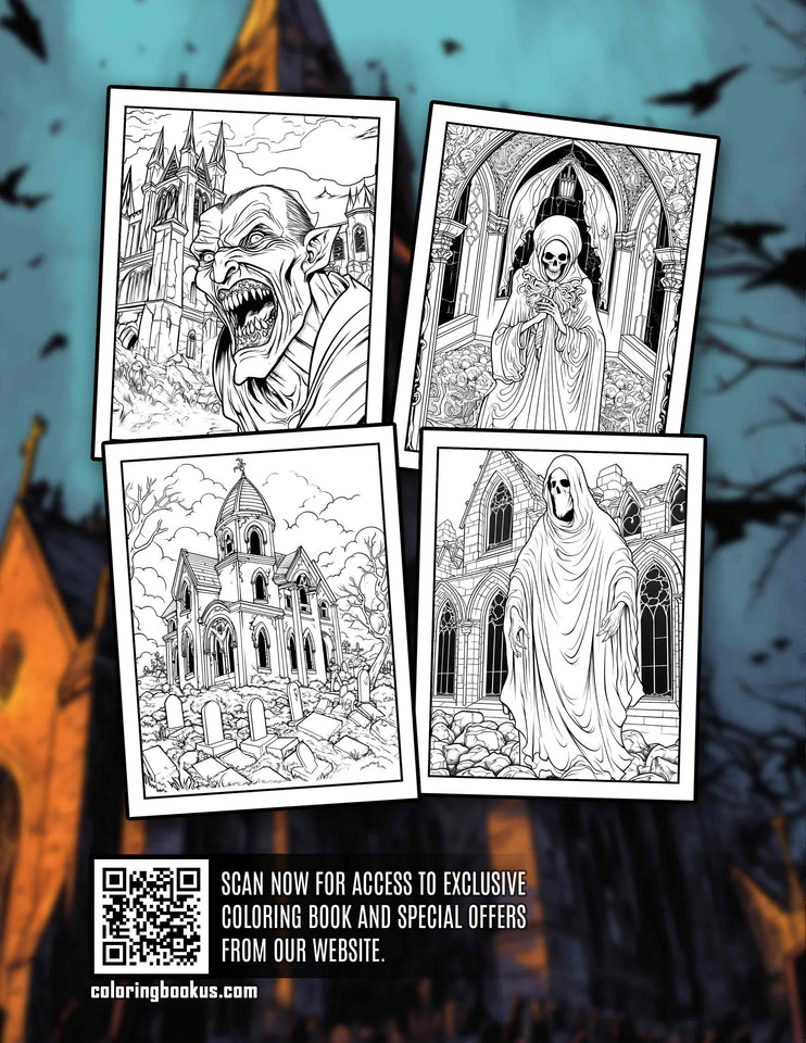 Haunted Church 30 Pages Printable Coloring Book