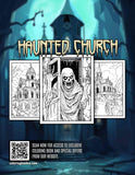 Haunted Church 30 Pages Printable Coloring Book