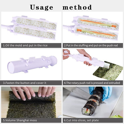 Sushi Maker Quick Sushi Bazooka Japanese Roller Rice Mold Vegetable Meat Rolling DIY Sushi Making Machine Kitchen Sushi Tool