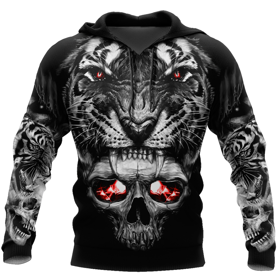 Unisex Hoodie All Over Print Skull Gifts Tattoo Skull Tiger Over Printed Unisex Hoodie