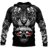 Unisex Hoodie All Over Print Skull Gifts Tattoo Skull Tiger Over Printed Unisex Hoodie