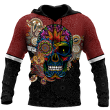 Unisex Hoodie All Over Print Skull Gifts Love Sugar Skull all over printed Unisex Hoodie