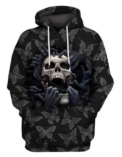 Unisex Hoodie All Over Print Skull Gifts Skull Hopeless Butterfly Unisex Hoodie