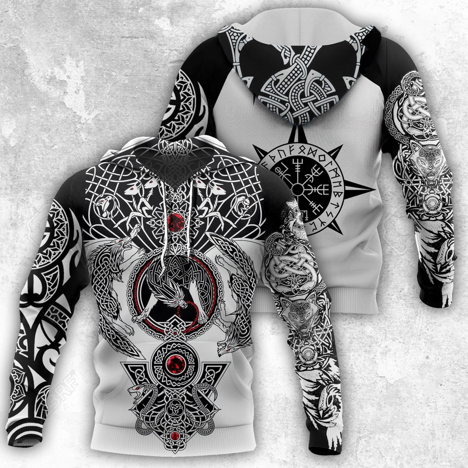 Unisex Hoodie All Over Print Viking Gifts All Over Printed Viking Tattoo  Unisex Hoodie