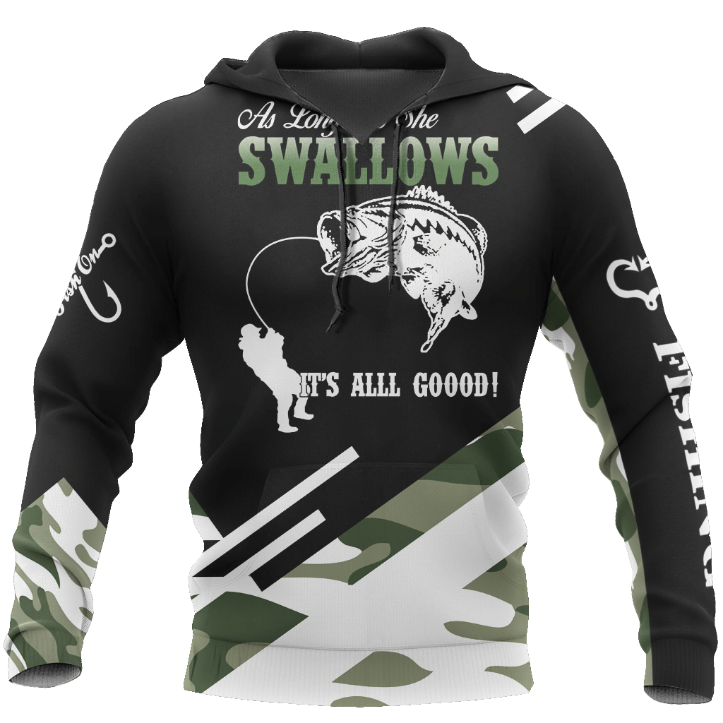 Fishing Gifts Fishing Bass Camo Unisex Hoodie