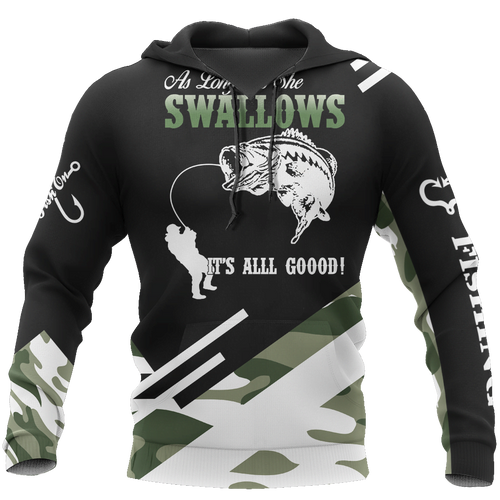 Fishing Gifts Fishing Bass Camo Unisex Hoodie