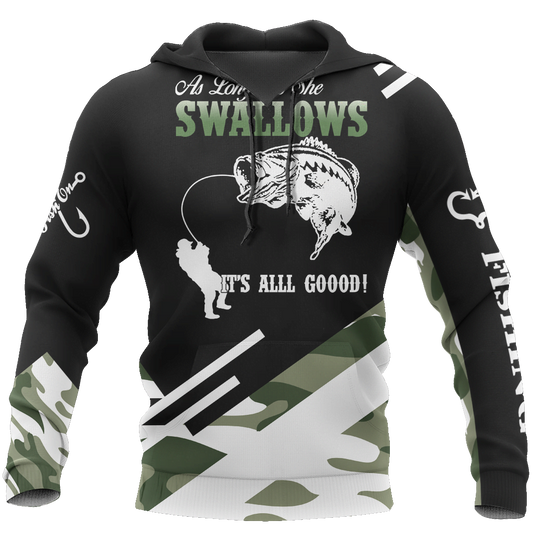 Fishing Gifts Fishing Bass Camo Unisex Hoodie