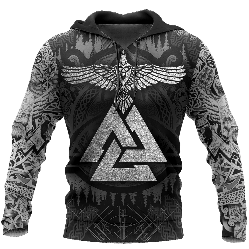 Unisex Hoodie All Over Print Viking Gifts 3D All Over Printed Vikings Huginn Pullover Unisex Hoodie