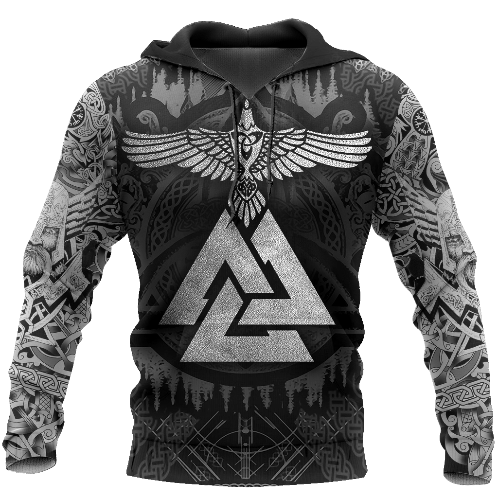 Unisex Hoodie All Over Print Viking Gifts 3D All Over Printed Vikings Huginn Pullover Unisex Hoodie