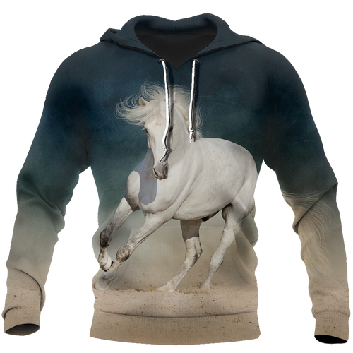 Beautiful Horse All Over Print Blue Unisex Hoodie