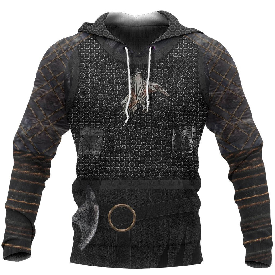 Unisex Hoodie All Over Print Viking Gifts 3D Printed Vikings New Raven 3D Armour Unisex Hoodie