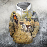 Unisex Hoodie All Over Print Hunting Gifts Deer Hunting Gifts All Over Printed Hunting Dog Pheasant Unisex Hoodie