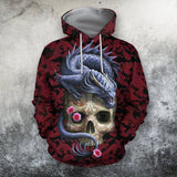 Unisex Hoodie All Over Print Skull Gifts All Over Printed Skull With Dragon Unisex Hoodie