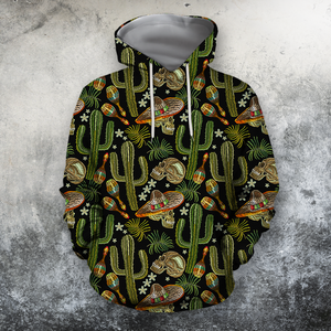 Unisex Hoodie All Over Print Skull Gifts All Over Print Cactus And Skull Unisex Hoodie