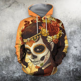 Unisex Hoodie All Over Print Skull Gifts All Over Sugar Beautiful Skull Unisex Hoodie