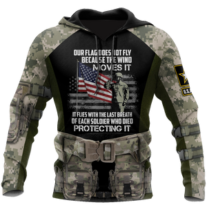Army Veteran Our Flag Does Not Fly Because The Wind All Over Printed Unisex Hoodie