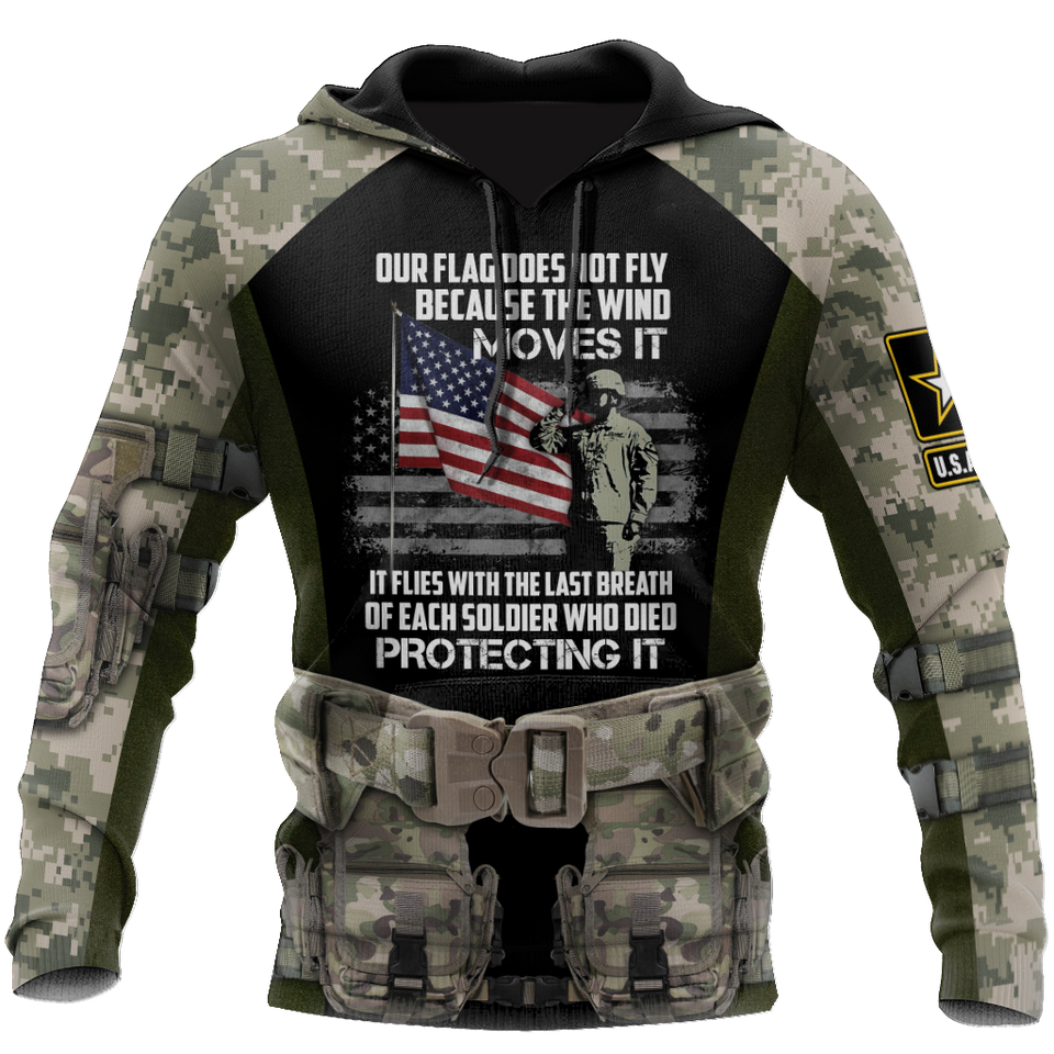 Army Veteran Our Flag Does Not Fly Because The Wind All Over Printed Unisex Hoodie