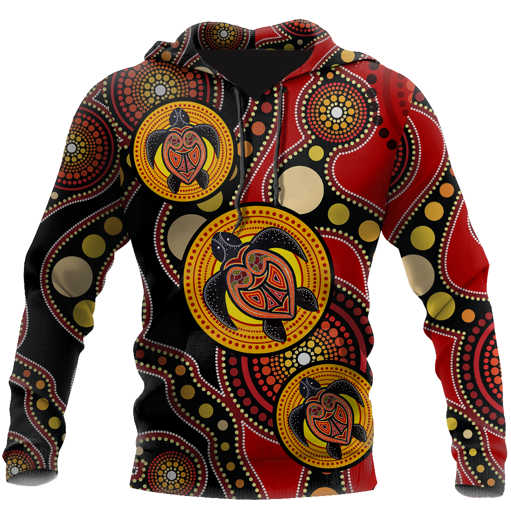 Aboriginal Australia Indigenous Turtles Painting Art All Over Print Unisex Hoodie